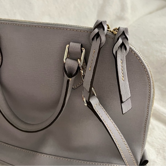Grey Dooney & Bourke Saffiano Leather Zip Zip Satchel - Picture 7 of 11